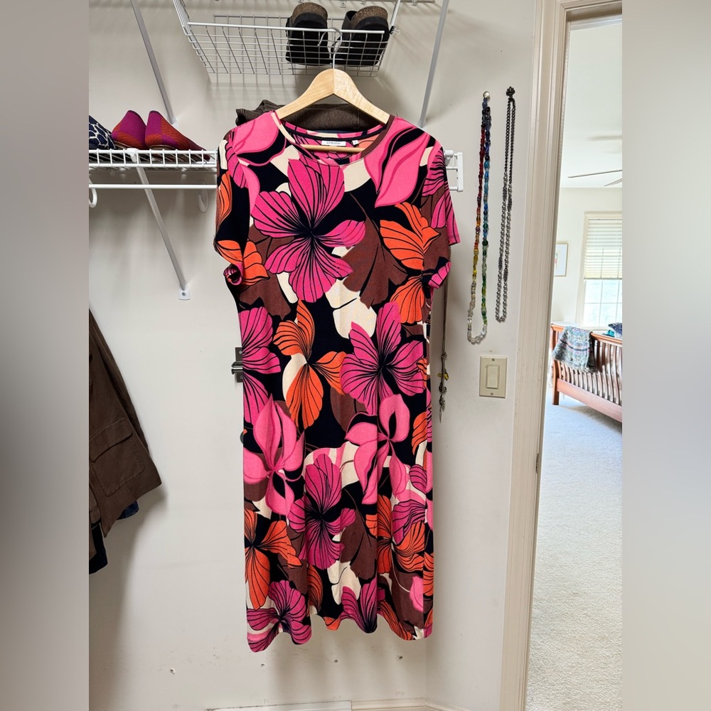 Chico's Pink and Orange Casual Sundress